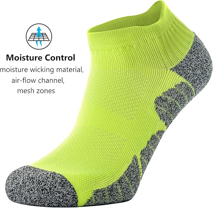 CWVLC Unisex Cushioned Compression Athletic Ankle Socks Multipack
