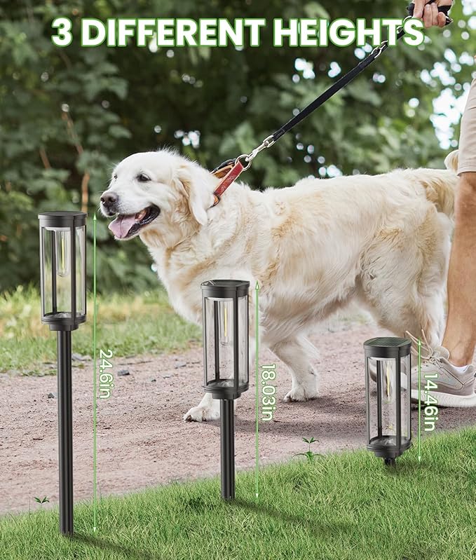 Solar Pathway Lights Outdoor, 4 Pack Bright Solar Powered Garden Lights Waterproof IP65, Long Lasting Outdoor Light for Yard Garden Walkway Landscape Lawn Patio