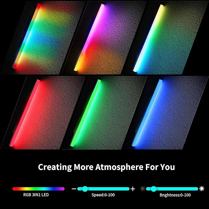 LED Stage Light Bar - 60W 144LEDs RGB DJ Light Bar - 56 Chase Effects & 37 Static Colors - Sound Active DMX Control for Events Party Dance Club Gigs