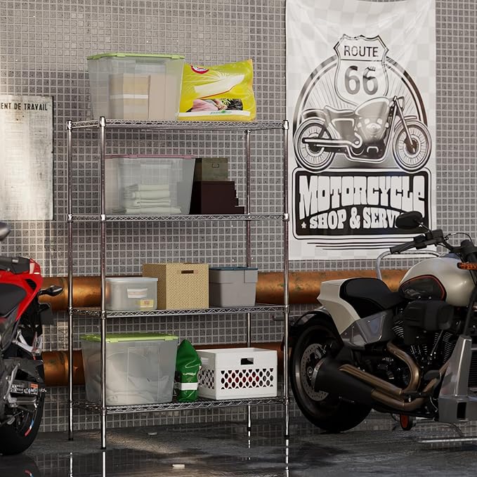 18" Deep x 42" Wide x 64" Height Wire Shelving Kit | 4-Tier | NSF Commercial Storage Rack Unit