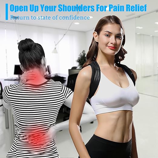 Back Brace Posture Corrector for Men and Women - Invisible & Mesh Breathable Upper Back Brace - Adjustable Back Straightener - Relieve Shoulder, Neck & Back Pain, S(28-37inch) 1PCS