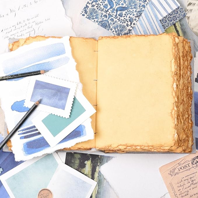 LEATHER VILLAGE Tree of Life Journal - 8"X6" (A5) inches - Auq - 200 Antique Deckle Edge Handmade Paper – Book of Shadows - Vintage Leather Bound Journal for Women & Men