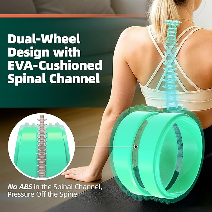 Back Roller for Back Pain Reliefn & Stretching, Deep Tissue Massage Roller Supports Up to 530 lbs / 240 kg, 5.5''-7.5'' Curved Foam Roller for Home Stretching & Physical Therapy