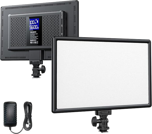 RALENO 19.5W LED Video Soft Light Panel, 650Lux/m Camera Panel Light Built-in 8000mAh Battery, CRI>95 3200-5600K Photography Studio Lights for TikTok YouTube Video Recording Photography Streaming