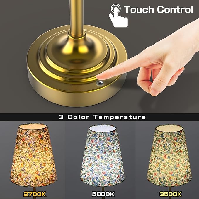 Scalable Portable Cordless Table Lamp, Built in Rechargeable Battery, 2700-6000k Color Temperature, Fully Dimmable, Ambient Light for Patio, Restaurant, Bar, Bedroom, Dining (Flower)