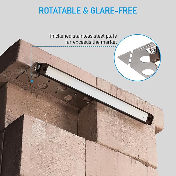 LEONLITE 8-Pack 12 Inch LED Hardscape Lighting, Update Retaining Wall Lights, LED Landscape Lighting, 12-24V AC/DC Paver Light Low Voltage, 3W/5W/7W Dimmable Outdoor Step Lights, 2700K Soft White, ETL