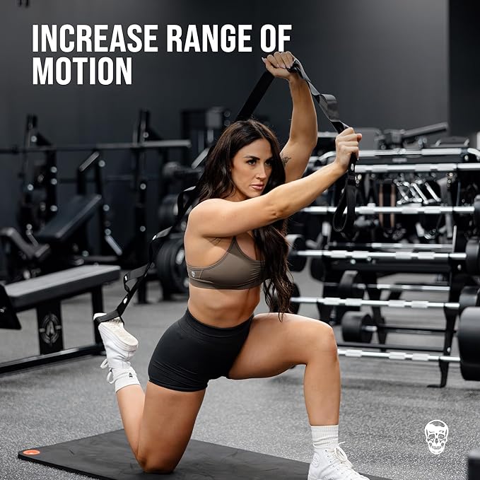 Gymreapers Stretching Strap for Physical Therapy Non-Elastic Stretch Band 10 Loop Neoprene Stretch Strap for Yoga Pilates Exercise Men & Women