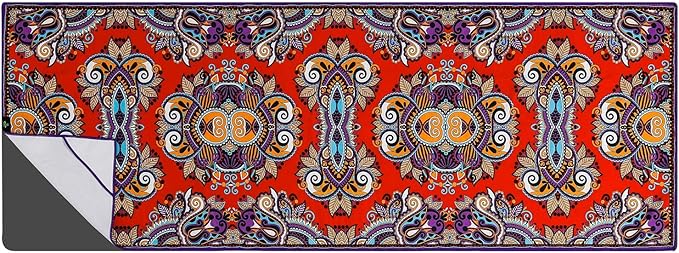 Heathyoga Non Slip Hot Yoga Towel, 100% Microfiber Non Slip Yoga Mat Towel for Hot Yoga, Pilates and Fitness, Exclusive Corner Pockets Design + Free Spray Bottle