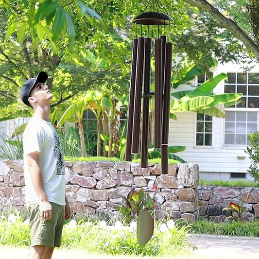 ASTARIN Extra Large Wind Chimes Outside, 2.4in Tubes Metal Handcrafted WindChimes with Deep Tone, Harmonic Deep Sound Outdoor Chimes,Outdoor Bass Bell Chime for Patio,Garden Yard Decoration,78" Bronze