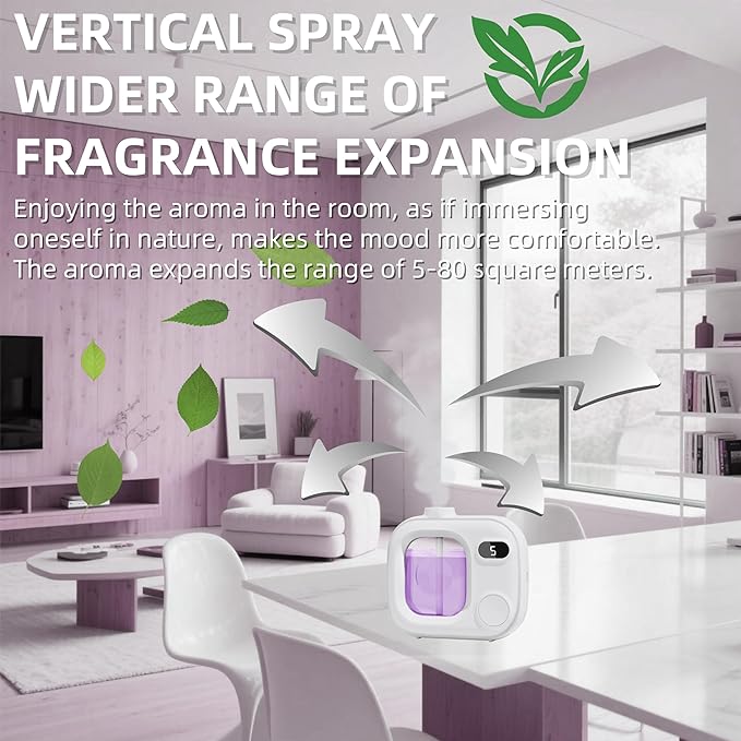 Mini Aromatherapy Diffuser - Cute and Compact Ultrasonic Essential Oil Diffuser with 5 Mist Levels for Home Office Car and Hotel Cordless Air Fragrance Machine for Large Rooms and Bathrooms