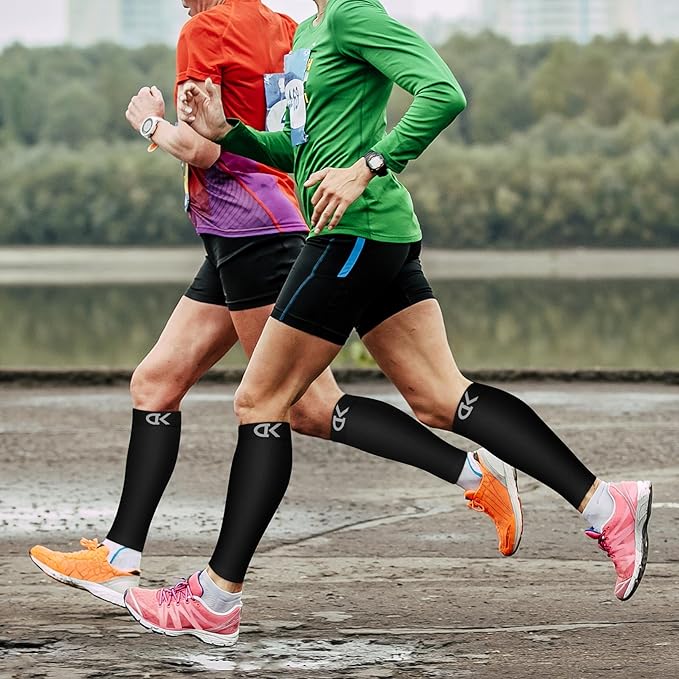 CHARMKING Calf Compression Sleeve for Women & Men Circulation (3 Pairs) 15-20 mmHg is Best Support for Running Cycling