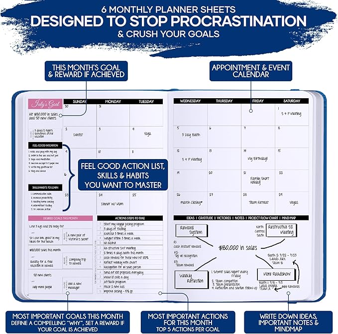 Self Care Journal - 5 Minute Mental Health & Manifestation Journal | 90-Day Undated Daily Planner for Positivity, Affirmations & Gratitude | Guided Mindfulness, Reflection | Vision Board + Stickers