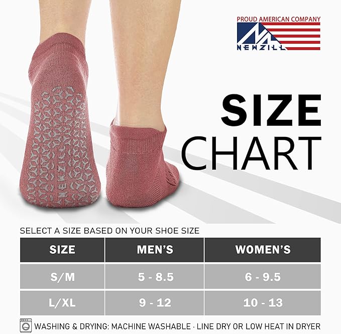 NEWZILL 3 Pairs Non Slip Yoga Socks With Grips for Women & Men, Unisex Anti Skid Socks for Pilates Barre Workouts Hospital