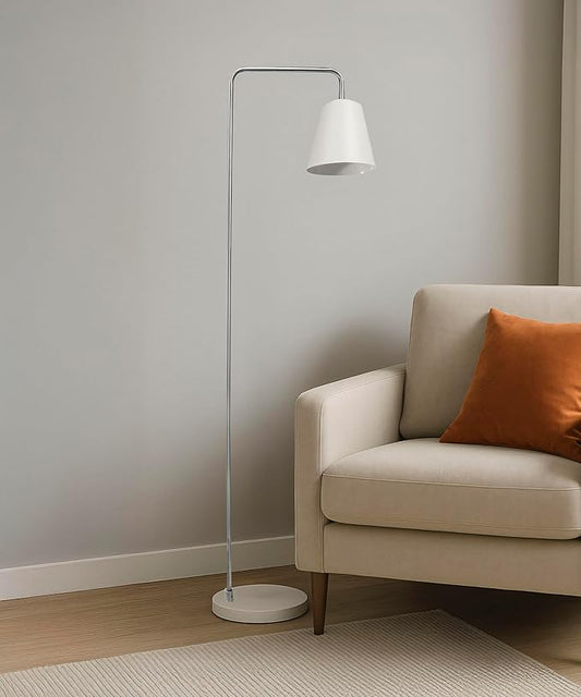 HarvestLand Steady Brushed Nickel Floor Reading lamp – Adjustable Standing Lamp with Solid Base, Reading Lamps Floor Standing, Grey Reading Floor Lamp for Living Room or Over Chair Use