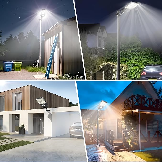 7000W Solar Flood Lights Outdoor [25000LM Super Bright] with Motion Sensor, IP66 Waterproof Security Lights for Driveway, Backyard, Garden, Garage - Wireless Solar Powered for Home & Commercial
