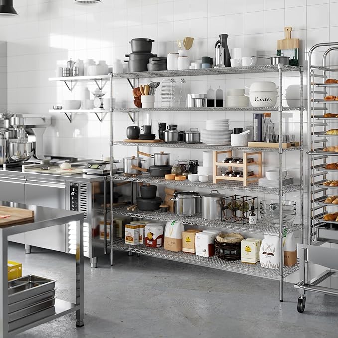 18" Deep x 72" Wide x 74" Height Wire Shelving Kit | 6-Tier | NSF Commercial Storage Rack Unit