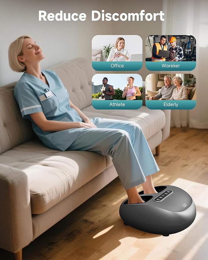 Snailax Foot Massager with Heat and Compression, Shiatsu Foot Massager for Neuropathy and Plantar Fasciitis, Deep Kneading, Rolling, Remote Control, Fits up to Size 14, Gifts