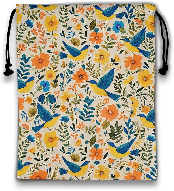 Wildflower Birds Gymnastics Grip Bag Small Adjustable Athlete String Bag for Gym Sports Grip