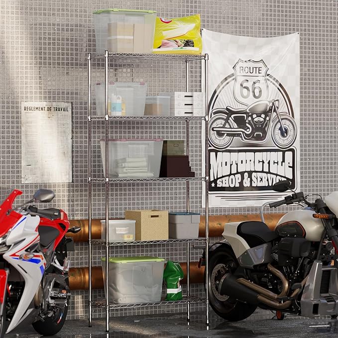 14" Deep x 36" Wide x 86" Height Wire Shelving Kit | 5-Tier | NSF Commercial Storage Rack Unit