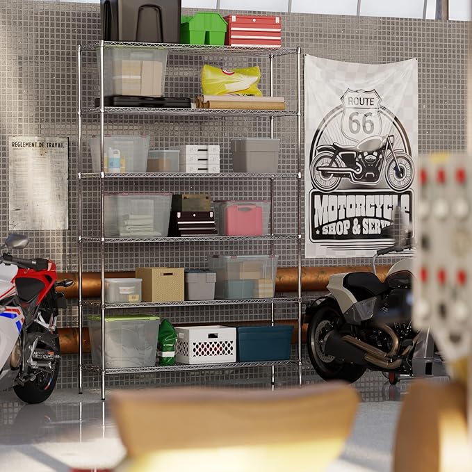 18" Deep x 60" Wide x 96" Height Wire Shelving Kit | 6-Tier | NSF Commercial Storage Rack Unit