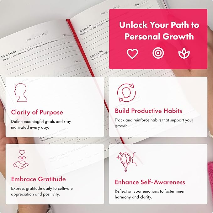 iAmEvolving Journal – Gratitude Journal with Prompts for Goal Setting, Habit Tracking, Mindfulness, Daily Reflection, Affirmations – 2025 Undated Self-Care Notebook for Women & Men (Columbia Blue)