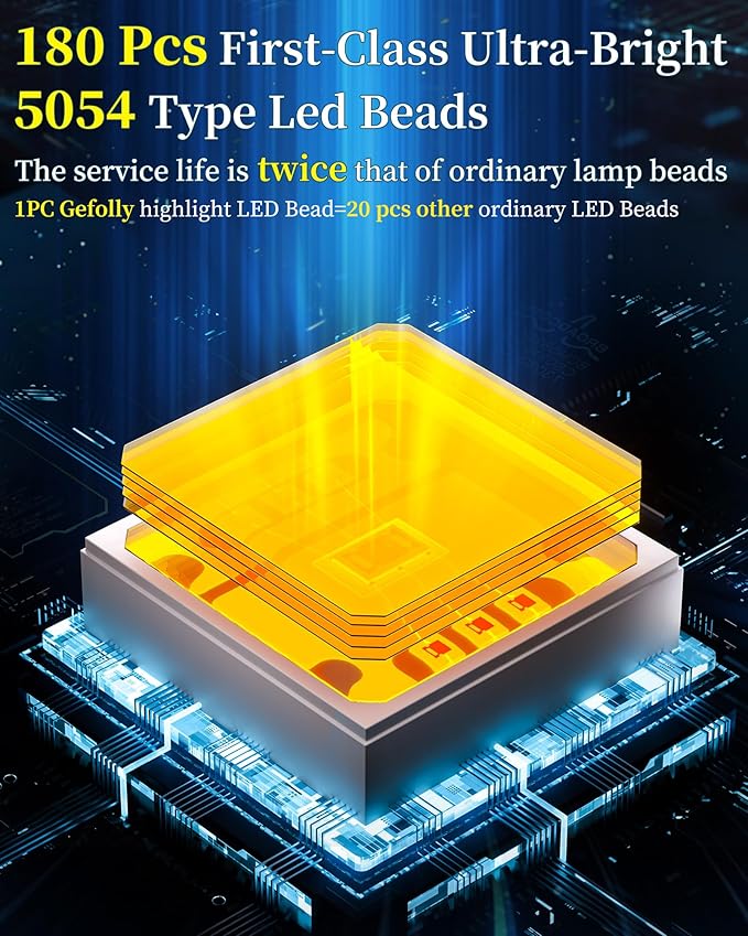 Gefolly SL-6200W Solar Street Light Outdoor 620000LM Wide Angle Commercial Parking Lot Lights Dusk to Dawn 6500K Flood Security Light IP67 Lamp for Basketball Court, Yard, Road