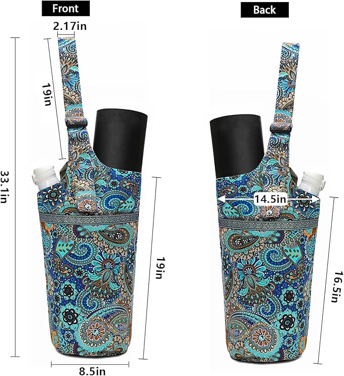 IwIeIaIrI Yoga Mat Bag with Large Size Pocket and Zipper Pocket，Yoga Bag Adjustable Shoulder Strap- Holds More Yoga Accessories