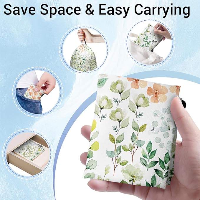 Green Leaves Gymnastics Grip Bag Waterproof Gymnastics Pouch String Bag for Gym Sports Storage