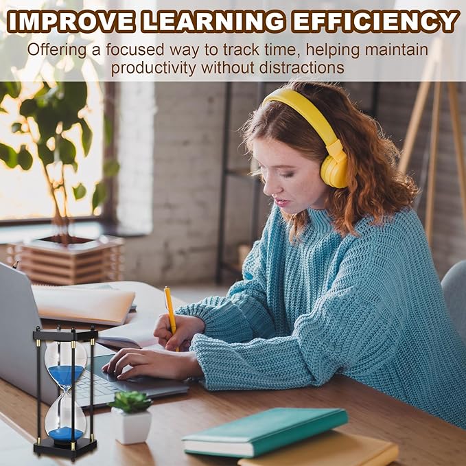 PATIKIL Large Decorative Sand Timer, 30 Minutes Wood Hour Glass Timer Modern Wooden Hour Glass for Cooking Game Office Classroom Kitchen Home, Green(Style 2)