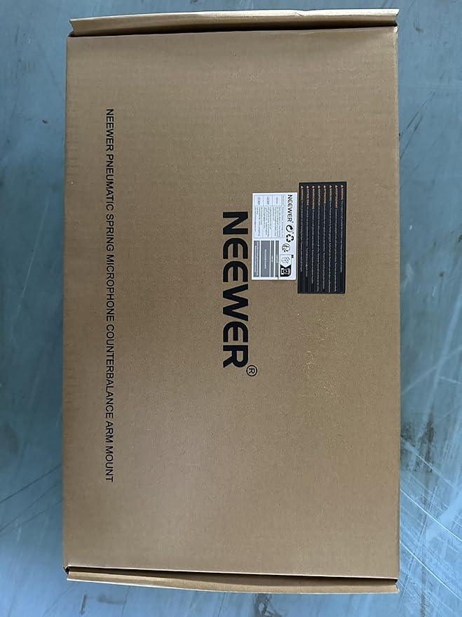 NEEWER MS002 Low Profile Desk Mic Boom Arm Stand with 360° Swivel Adjustable Pneumatic Damping Cable Management Cleaning Cloth, Desktop Mount Holder Compatible with Shure MV7 SM7B Blue Yeti Microphone