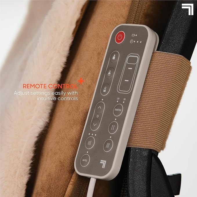 Sharper Image® Realtouch Cushion Luxe - Cordless Shiatsu Massaging Chair Pad| Heated Seat Topper & Remote Control| Heat & Vibration|Ultra-Soft Padding| Wireless Full Body Back & Shoulder Massager Gift