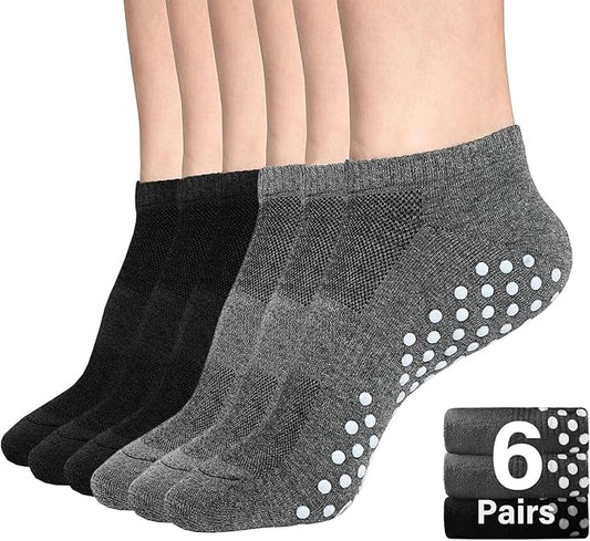 DIBAOLONG Womens & Mens Low Cut Socks, 6-Pair Ankle No Show Athletic Short Cotton Socks