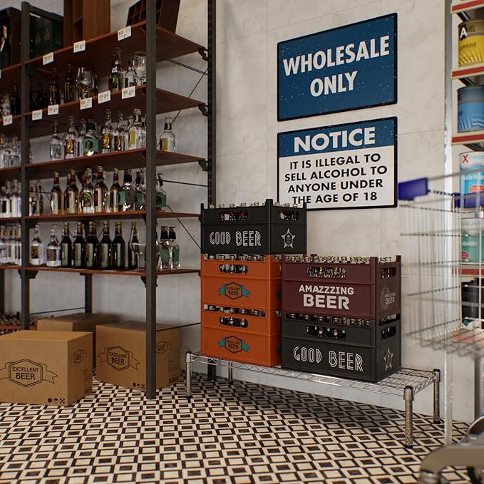 14" Deep x 42" Wide x 8" Height 1-Tier Wire Shelving Kit | NSF Commercial Storage Rack Unit