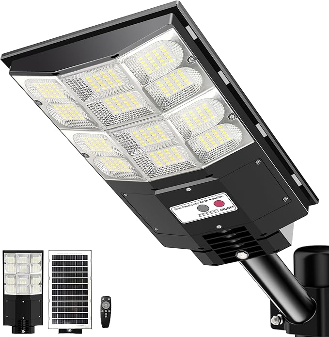 7000W Solar Flood Lights Outdoor [25000LM Super Bright] with Motion Sensor, IP66 Waterproof Security Lights for Driveway, Backyard, Garden, Garage - Wireless Solar Powered for Home & Commercial