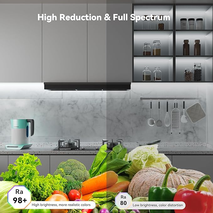 PAUTIX COB LED Strip Light 32.8ft,Engineering Level UL Listed Daylight White 6000K,CRI93+ Super Bright High Lumen,Dimmable 24V Flexible LED Tape Light with RF Remote,for Home&Office Decor DIY Lighting