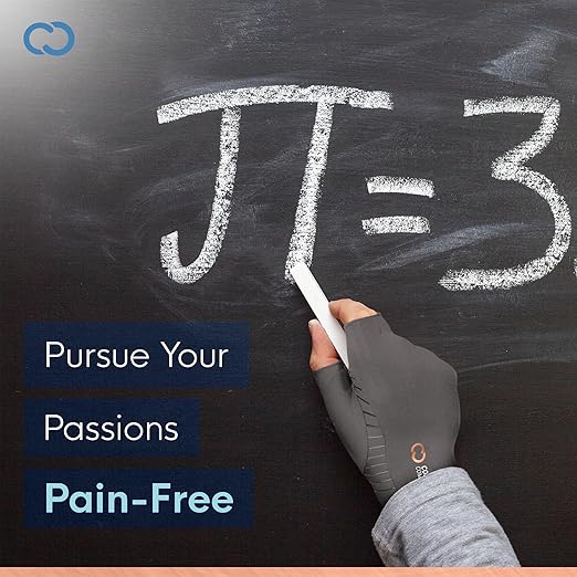 Copper Compression Arthritis Gloves | Fingerless Arthritis Carpal Tunnel Pain Relief for Men & Women | Hand Support Wrist Brace for Neuropathy, Rheumatoid, Tendonitis, Swelling, Typing Grey XS