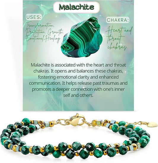 Crystal Beaded Bracelets, Chakra 4mm Natural Stone Beads Bracelets, Gemstone Spiritual Jewelry Gifts for Women