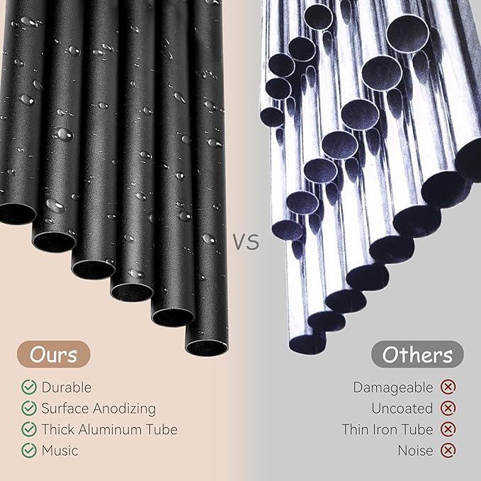 28" Wind Chimes for Outside. Deep Tone Lovely Wind Chimes with 6 Aluminum Tubes Courtyard Decoration. Windchimes Outdoor Create an Enjoyable Atmosphere & Give Mom a Gift