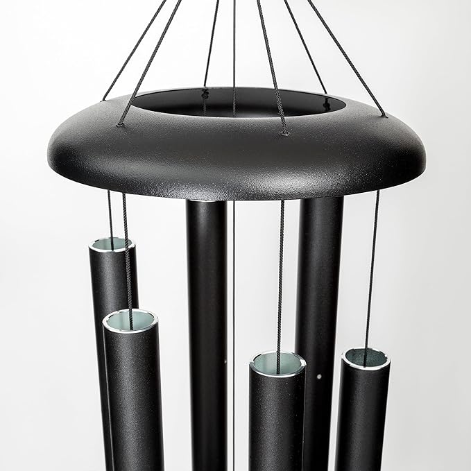 Corinthian Bells by Wind River - 56 inch Black Wind Chime for Patio, Backyard, Garden, and Outdoor Decor (Aluminum Chime) Made in The USA