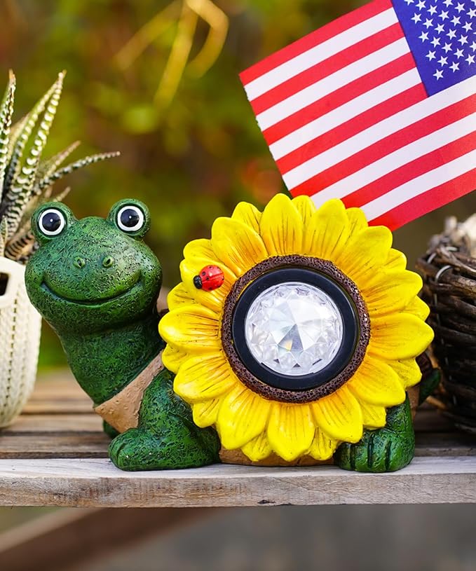 Solar Turtle Sunflower Light Garden Decor, Outdoor Statue Ornaments for Home Yard Lawn,Unique Gifts for Women Grandma Mom