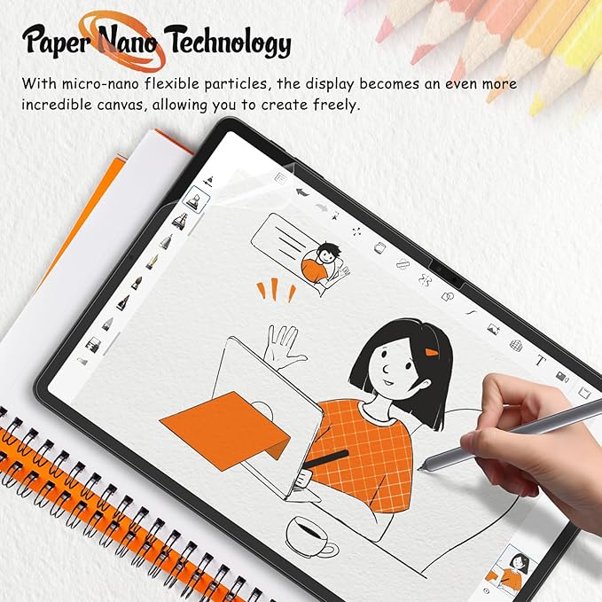 KCT 2 Pack Paperfeel Screen Protector Compatible with Samsung Galaxy Tab S10 Plus/Tab S9 Plus/Tab S8 Plus/Tab S7 Plus/Tab S7 FE (12.4 inch), Compatible with S Pen Anti Glare