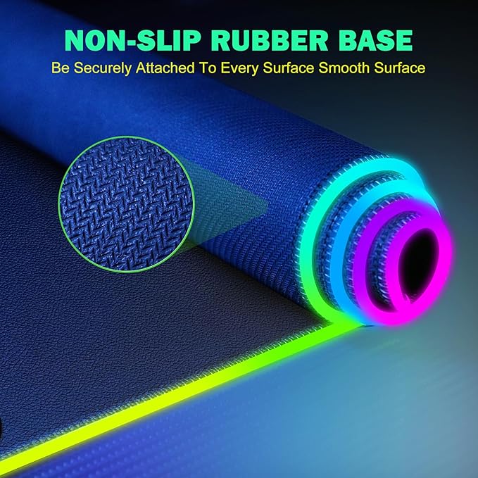 GIM PU Leather RGB Gaming Mouse Pad with 15W Magnetic Wireless Charging, 800x300x4mm LED Mouse Mat, 10 Light Modes, Non-Slip Rubber Base for PC MacBook Laptop