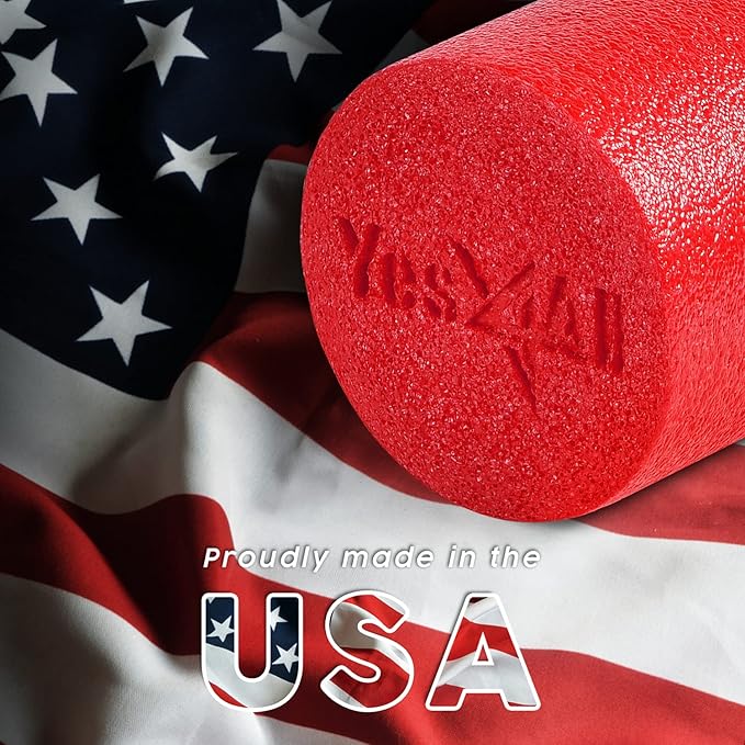 Yes4All Medium Firm Round PE Foam Roller 12, 18, 24, 36 Inches for Pilates, Yoga, Stretching, Balance & Core Exercises