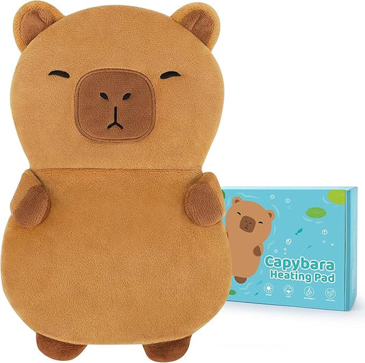Capybara Microwavable Heating Pad for Kids and Women, Cute Animal Microwave Heating Pad for Cramps & Period Pain Relief with Lavender Scented, Heated Pad for Neck Knee Pain, Plush Toy Warmer Pad