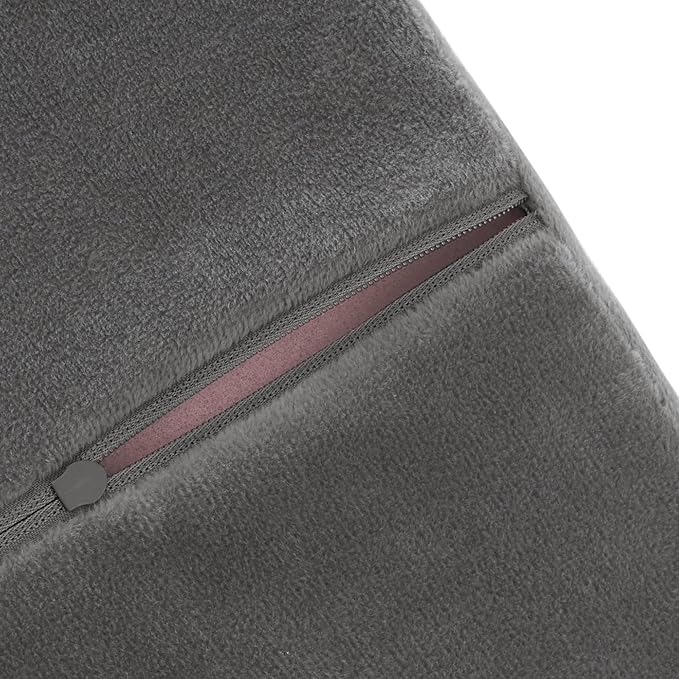 Saloniture 3/4 Round Massage Table Bolster Pillow Pad - 26 x 6 x 4-1/2 Inch - Gray Velour