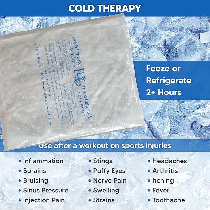 Hot and Cold Thermal Therapy Gel Ice Pack Medium 10" x 12" By Life & Limb Gel (2)