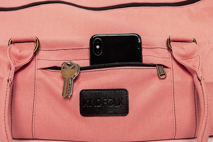 Kindfolk Yoga Mat Duffle Bag Patterned Canvas with Pocket and Zipper