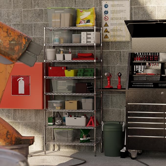 18" Deep x 36" Wide x 86" Height Wire Shelving Kit | 8-Tier | NSF Commercial Storage Rack Unit