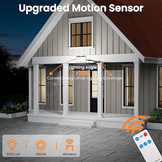 Motion Sensor Light Outdoor, with 3 Modes, Solar Lights Outdoor Waterproof from Dusk to Dawn, Suitable for Courtyards, Terraces(Garage-2pack)