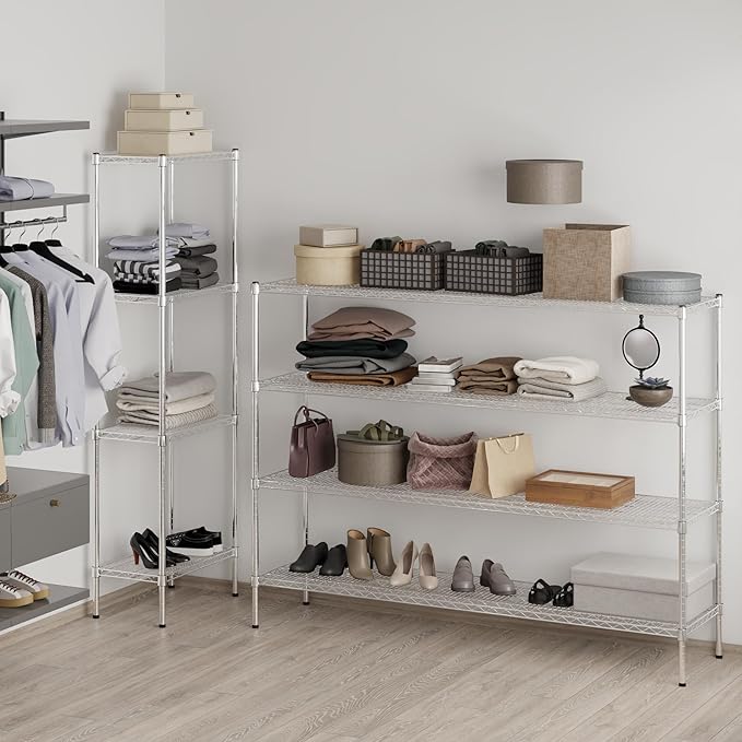 18" Deep x 72" Wide x 54" Height Wire Shelving Kit | 4-Tier | NSF Commercial Storage Rack Unit